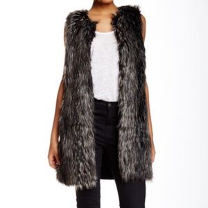 Live a Little Black and Gray Faux Fur Vest
